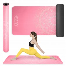 Килимок (мат) спортивний 4FIZJO замша 183 x 61 x 0.15 см для йоги та фітнесу Pink (P-5905973404419)