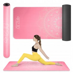 Килимок (мат) спортивний 4FIZJO замша 183 x 61 x 0.15 см для йоги та фітнесу Pink (P-5905973404419)