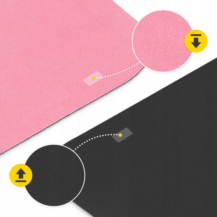 Килимок (мат) спортивний 4FIZJO замша 183 x 61 x 0.15 см для йоги та фітнесу Pink (P-5905973404419)