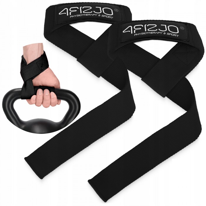Лямки для становой тяги 4FIZJO Deadlift Straps Black (P-5905973402279)