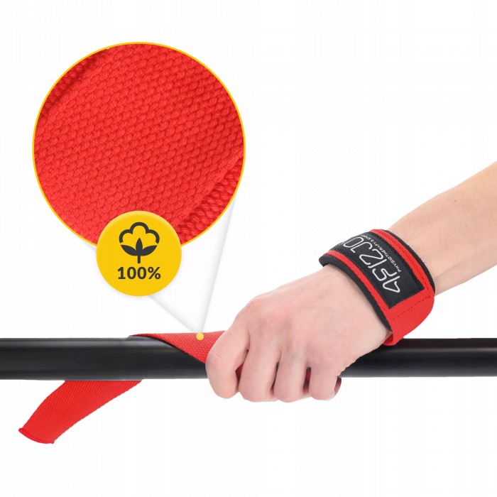 Лямки для становой тяги 4FIZJO Deadlift Straps Red (P-5905973402286)