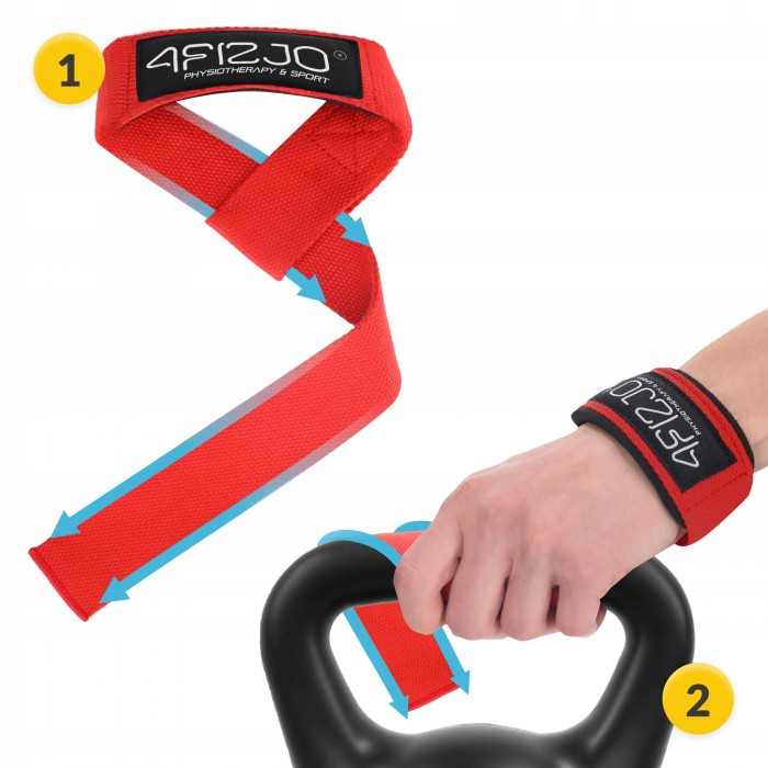 Лямки для становой тяги 4FIZJO Deadlift Straps Red (P-5905973402286)