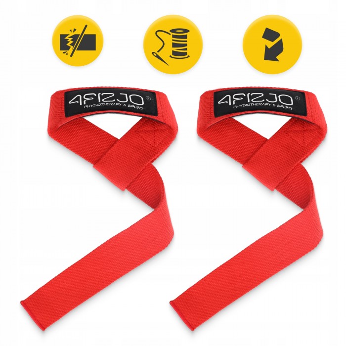 Лямки для становой тяги 4FIZJO Deadlift Straps Red (P-5905973402286)