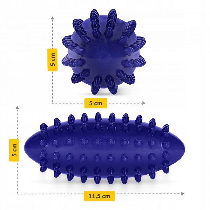 Мяч массажный огурец 4FIZJO Spike Bean 11.5 x 5 см Blue (P-5905973403306)
