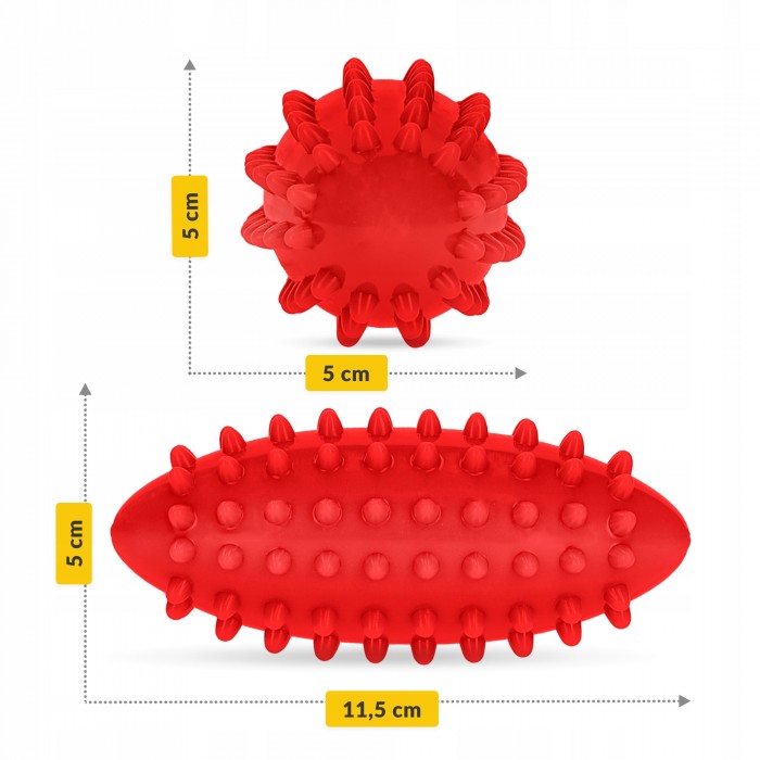 Мяч массажный огурец 4FIZJO Spike Bean 11.5 x 5 см Red (P-5905973403313)