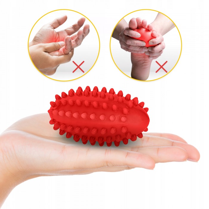 Мяч массажный огурец 4FIZJO Spike Bean 11.5 x 5 см Red (P-5905973403313)