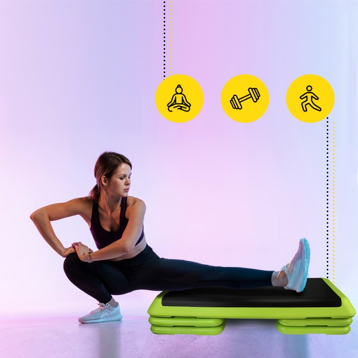 Степ-платформа 3-ступінчаста Cornix Pro 109 х 41 х 10-20 см XR-0401 Green/Black