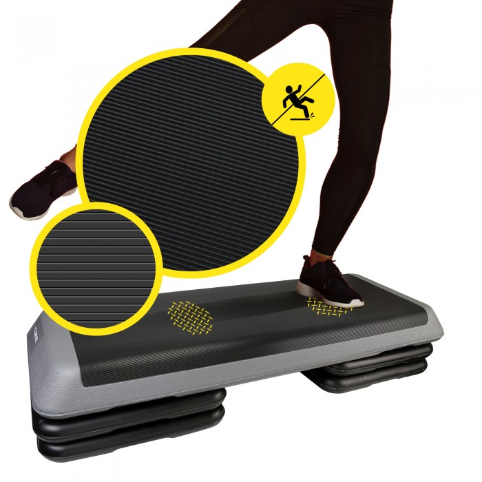 Степ-платформа 3-ступінчаста Cornix Pro 109 х 41 х 10-20 см XR-0403 Black/Grey