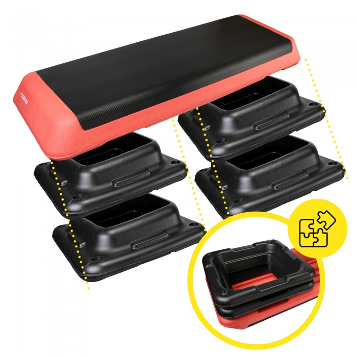 Степ-платформа 3-ступінчаста Cornix Pro 109 х 41 х 10-20 см XR-0404 Black/Red