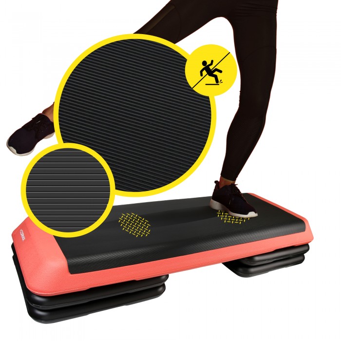 Степ-платформа 3-ступінчаста Cornix Pro 109 х 41 х 10-20 см XR-0404 Black/Red