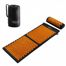 Аплікатор Кузнєцова / Масажний килимок акупунктурний з валиком 4FIZJO 128 x 48 см 4FJ0049 Black / Orange