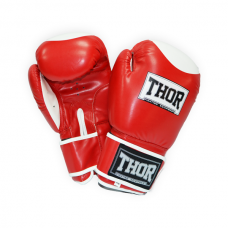 Боксерские перчатки THOR COMPETITION 16oz /Кожа /красно-белые