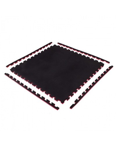 Мат-пазл (ласточкин хвост) Springos Mat Puzzle EVA 100 x 100 x 2 cм FM0007 Black/Red