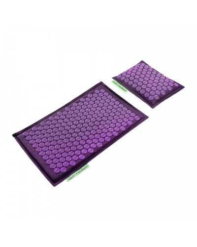 Аппликатор Кузнецова / Массажный коврик акупунктурный с валиком 4FIZJO Eco Mat 68 x 42 см 4FJ0181 Purple