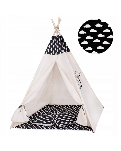 Дитяча палатка (вігвам) Springos Tipi XXL TIP01 White / Black