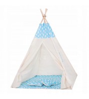 Дитяча палатка (вігвам) Springos Tipi XXL TIP05 White / Sky Blue