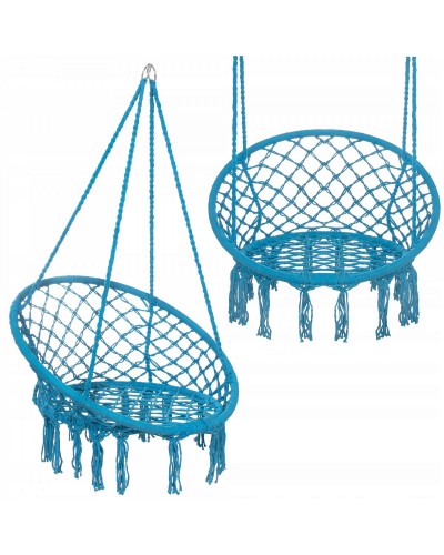 Підвісне крісло-гойдалка (плетене) Springos SPR0025 Blue