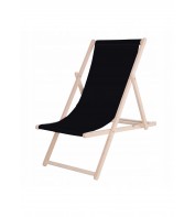 Шезлонг (кресло-лежак) деревянный для пляжа, террасы и сада Springos DC0001 BL