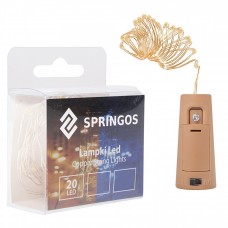 Гірлянда пробка у пляшку на батарейках Springos 1.9 м 20 LED CL0026 Warm White