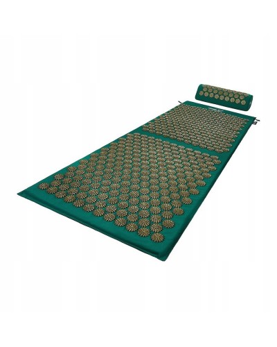 Аплікатор Кузнєцова / килимок акупунктурний з валиком 4FIZJO 128 x 48 см 4FJ0289 Navy Green/Gold