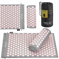 Аплікатор Кузнєцова / Масажний килимок акупунктурний з валиком 4FIZJO 72 x 42 см 4FJ0287 Grey/Pink