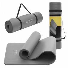 Коврик (мат) спортивный 4FIZJO NBR 180 x 60 x 1 см для йоги и фитнеса 4FJ0371 Grey