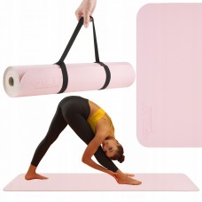 Килимок (мат) спортивний 4FIZJO TPE 180 x 60 x 0.6 см для йоги та фітнесу 4FJ0375 Pink/Grey