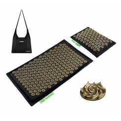 Масажний килимок з подушкою 4FIZJO Eco Mat Аплікатор Кузнєцова Black/Gold (P-5907739311566)