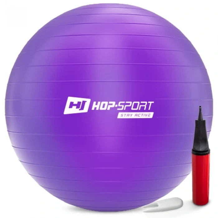 Фітбол Hop-Sport 85см фіолетовий + насос 2020 Фітбол Hop-Sport 85см фіолетовий + насос 2020