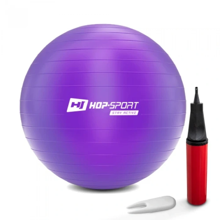 Фітбол Hop-Sport 85см фіолетовий + насос 2020