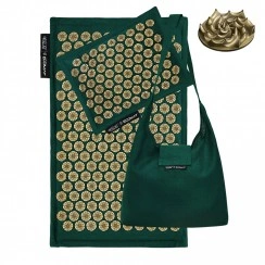 Килимок акупунктурний з подушкою 4FIZJO Eco Mat Аплікатор Кузнєцова Navy Green/Gold (P-5907739312891)