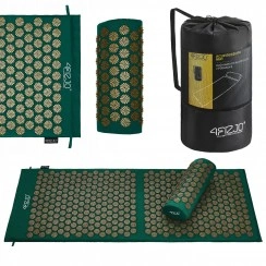 Килимок акупунктурний з валиком 4FIZJO Classic Mat XL Аплікатор Кузнєцова Navy Green/Gold (P-5907739313317)