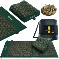 Килимок акупунктурний з подушкою 4FIZJO Ergo Mat XL Аплікатор Кузнєцова Navi Green/Gold (P-5907739315083)