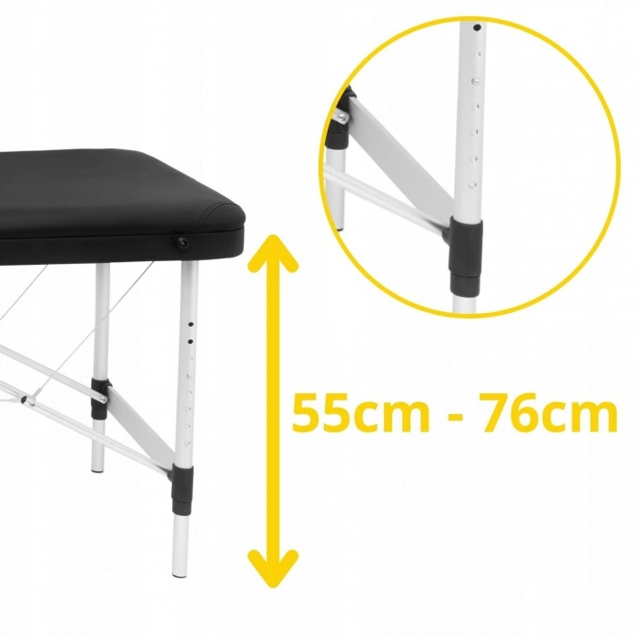 Массажный стол складной 4FIZJO Massage Table+ Alu W60 Black (P-5907739318381)