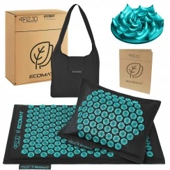 Килимок акупунктурний з подушкою 4FIZJO Eco Mat Аплікатор Кузнєцова Black/Blue (P-5907739316684)