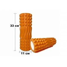 Масажний ролик EasyFit Wavyspines 33 см Помаранчевий