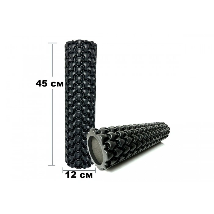 Масажний ролик EasyFit Plexus 45 см Чорний Масажний ролик EasyFit Plexus 45 см Чорний