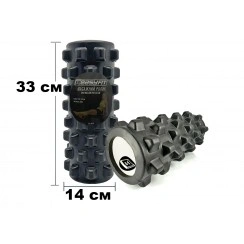 Масажний ролик EasyFit Grid Roller PRO 33 см Чорний